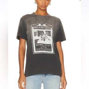 Anine bing washed black motorcycle rock and roll tee